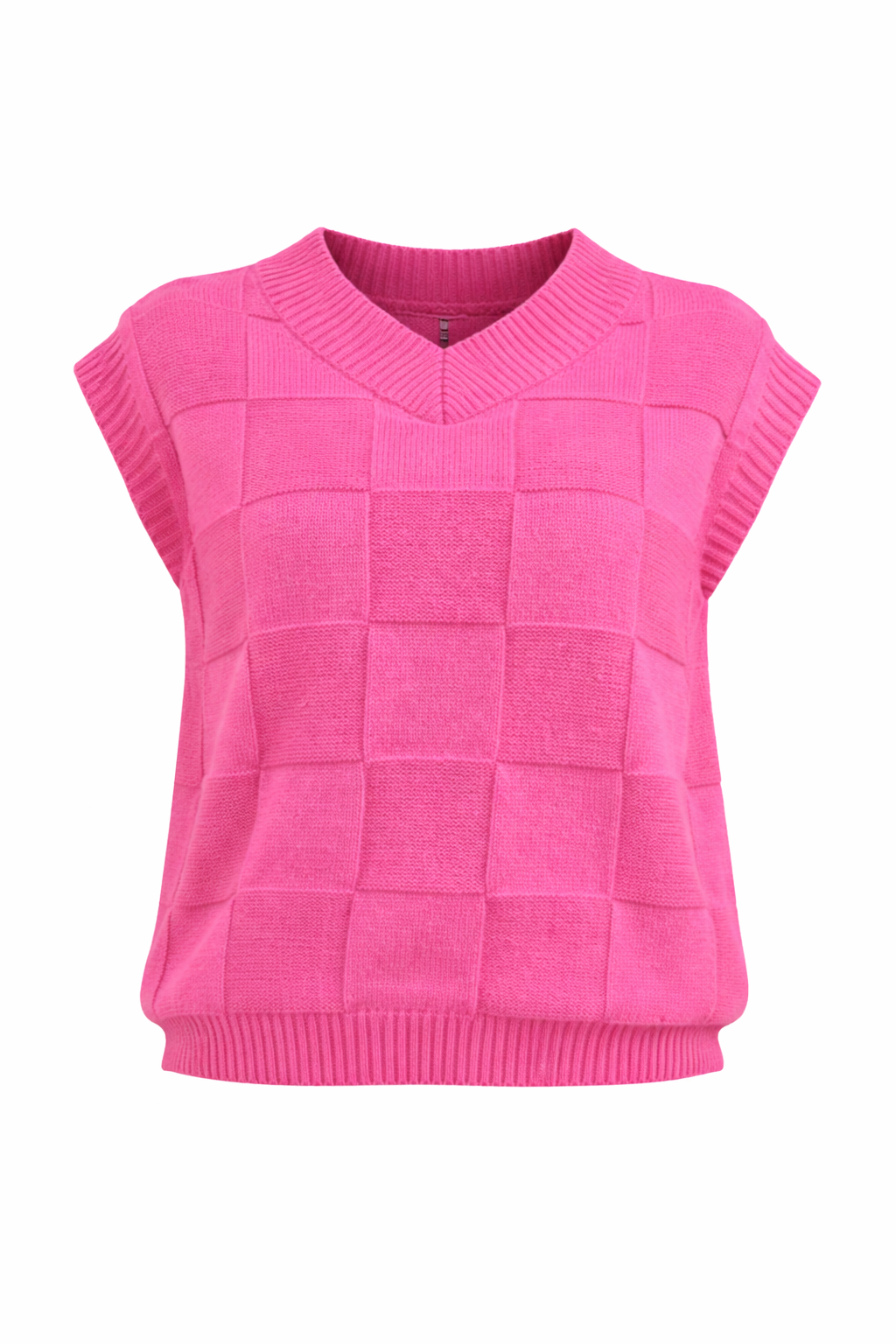 ベスト/ジレ PINK / COMPACT KNIT VEST WITH SHIRT Resicozy Men's Knit Sweater Vest Solid Color V-Neck Button Down
