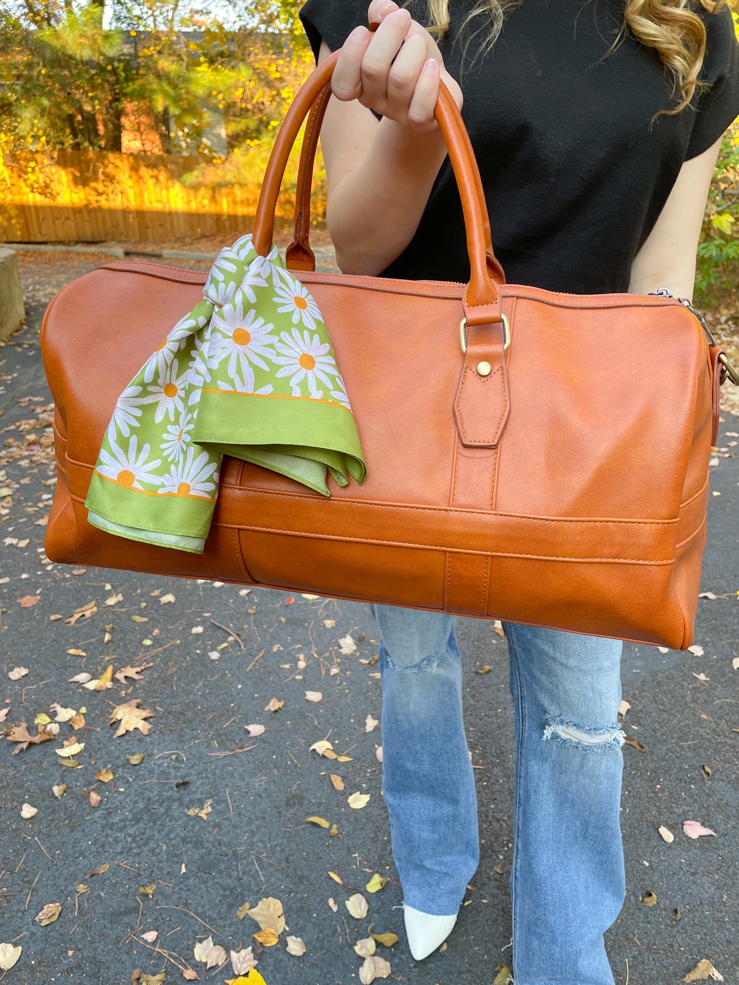 Flower Silky Feel Bandana Scarf