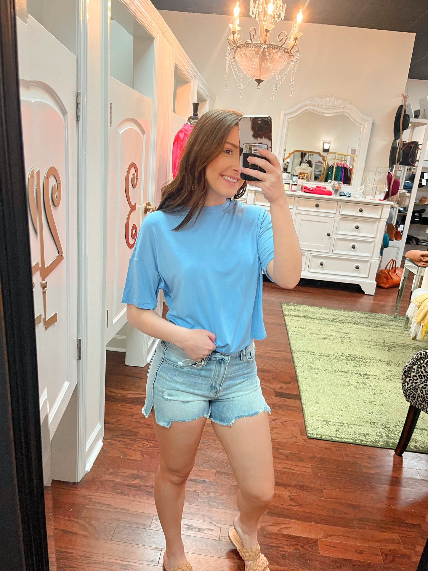 Everyday Cropped Jersey Knit Tee