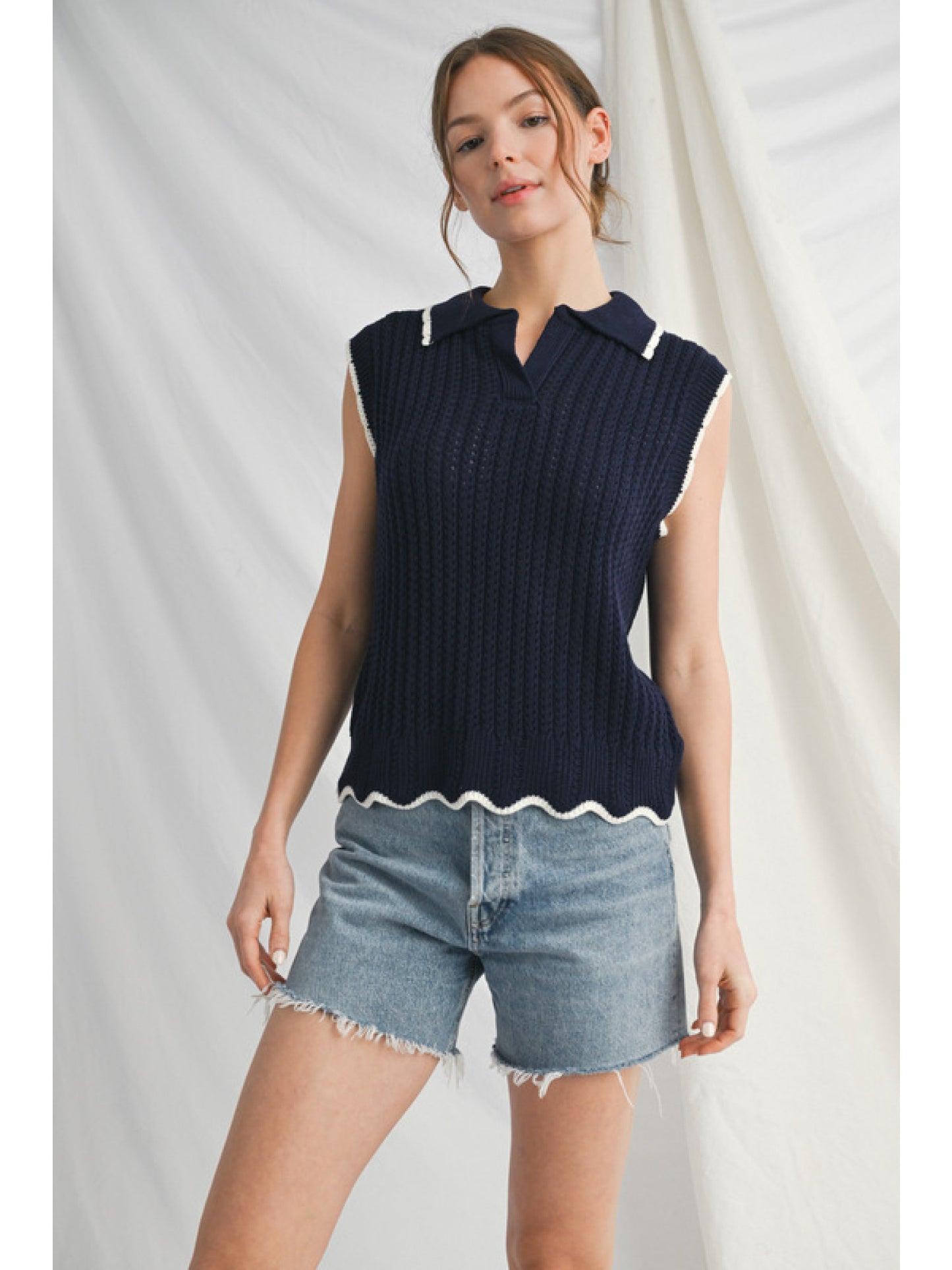 Margret Sleeveless Sweater Top