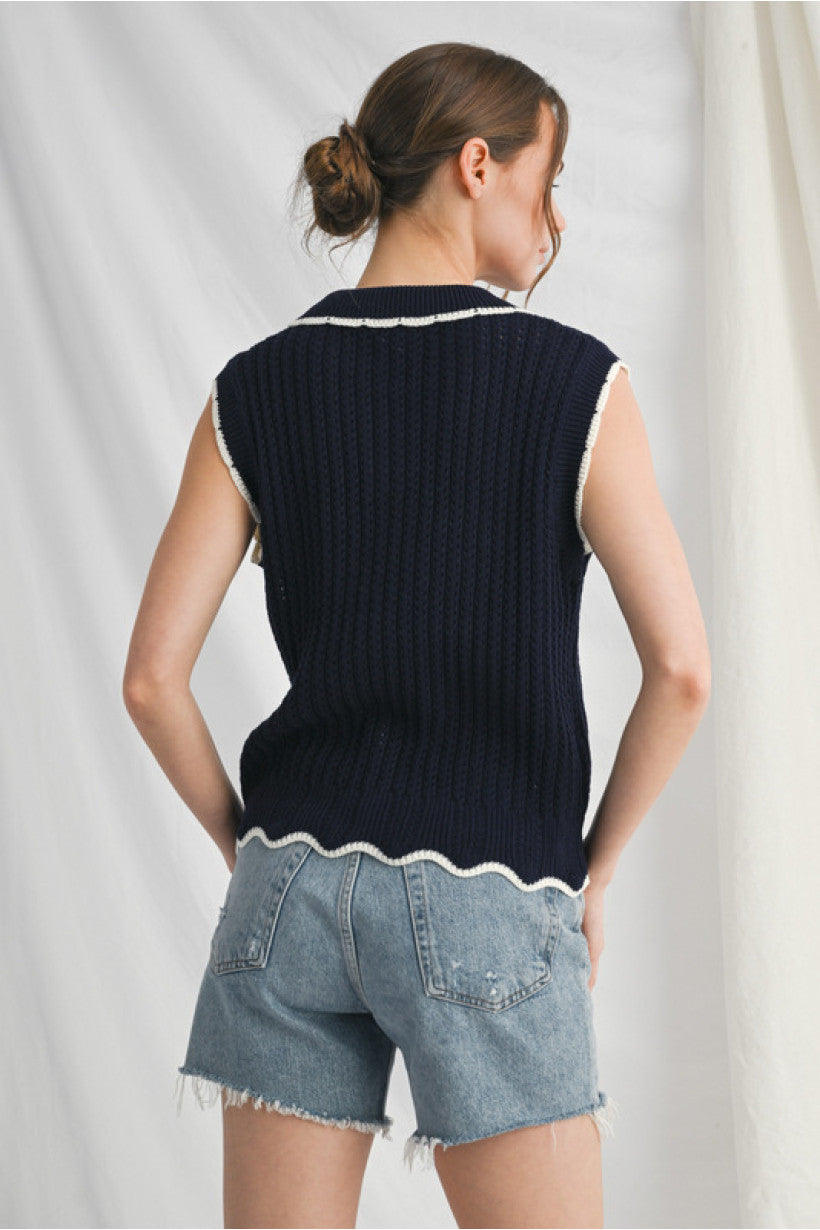Margret Sleeveless Sweater Top