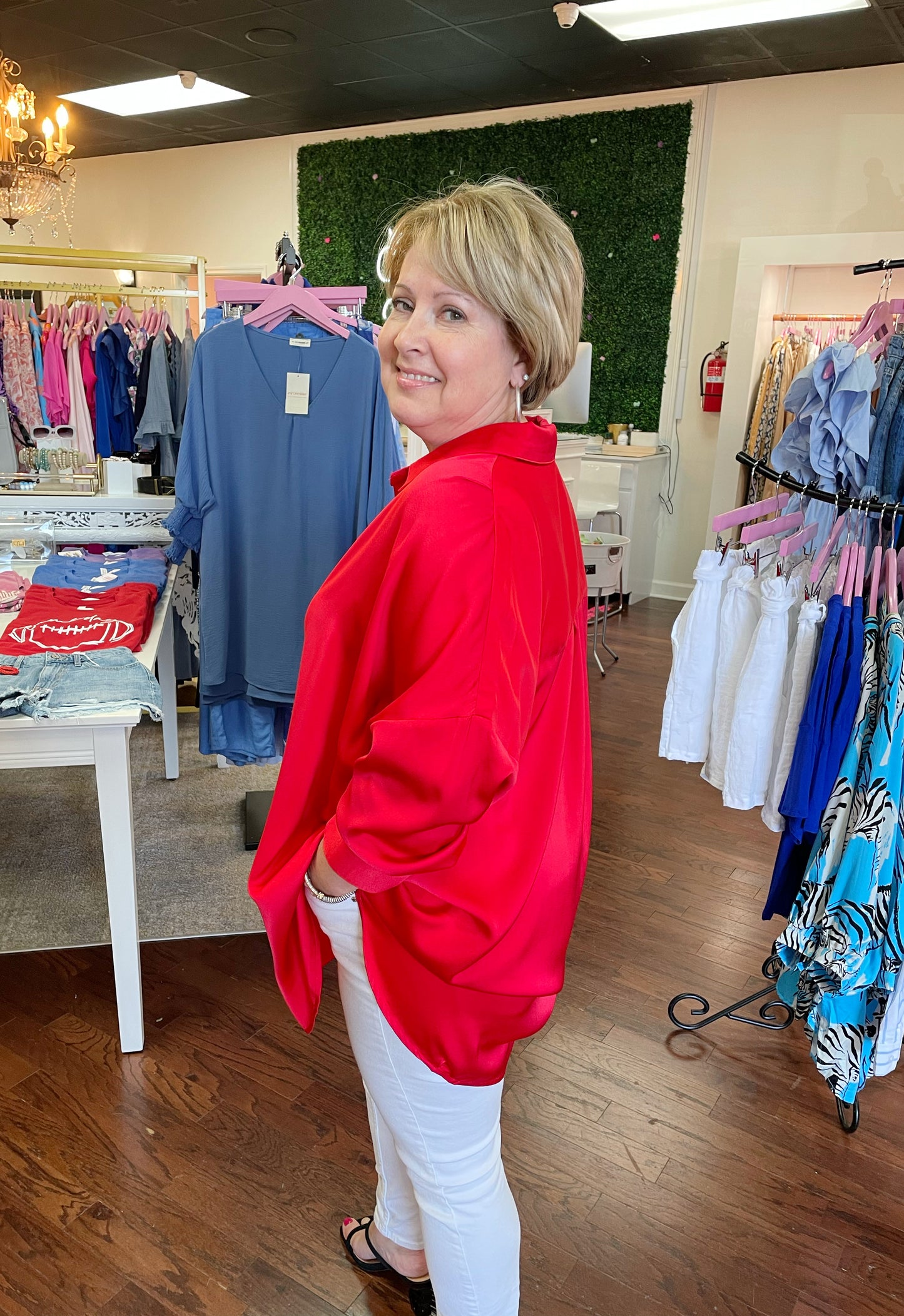 Tab Collar Blouse Top