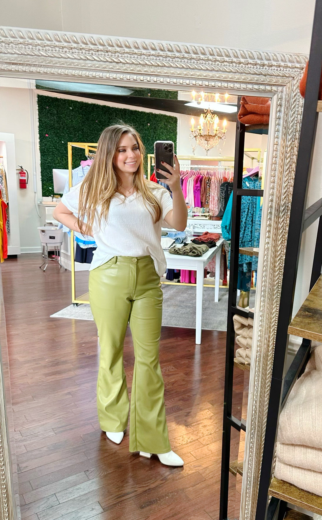 Faux Leather Bootcut Pants