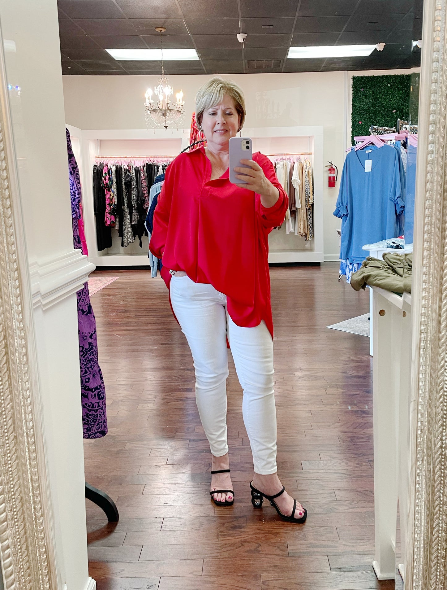 Tab Collar Blouse Top