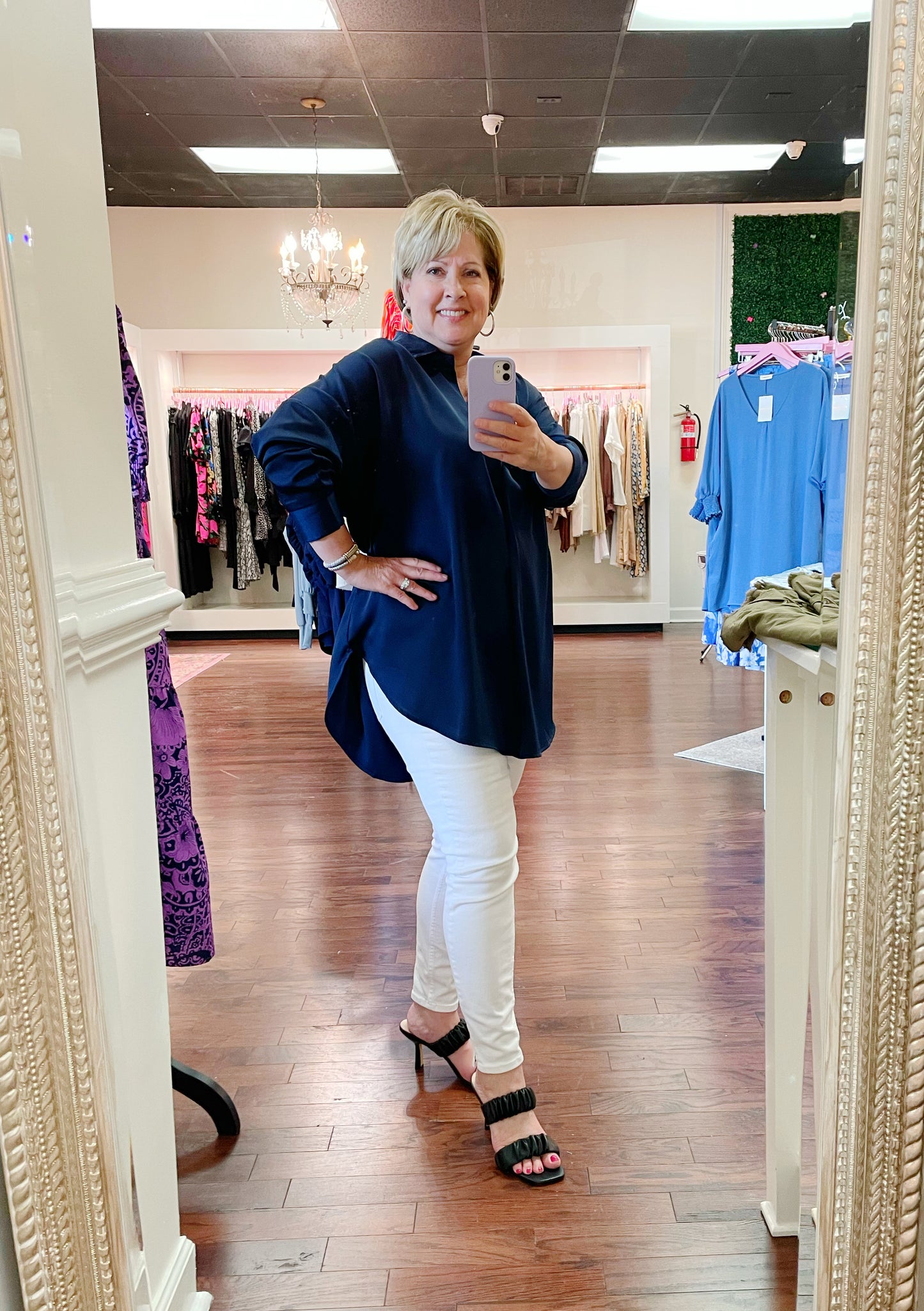 Tab Collar Blouse Top