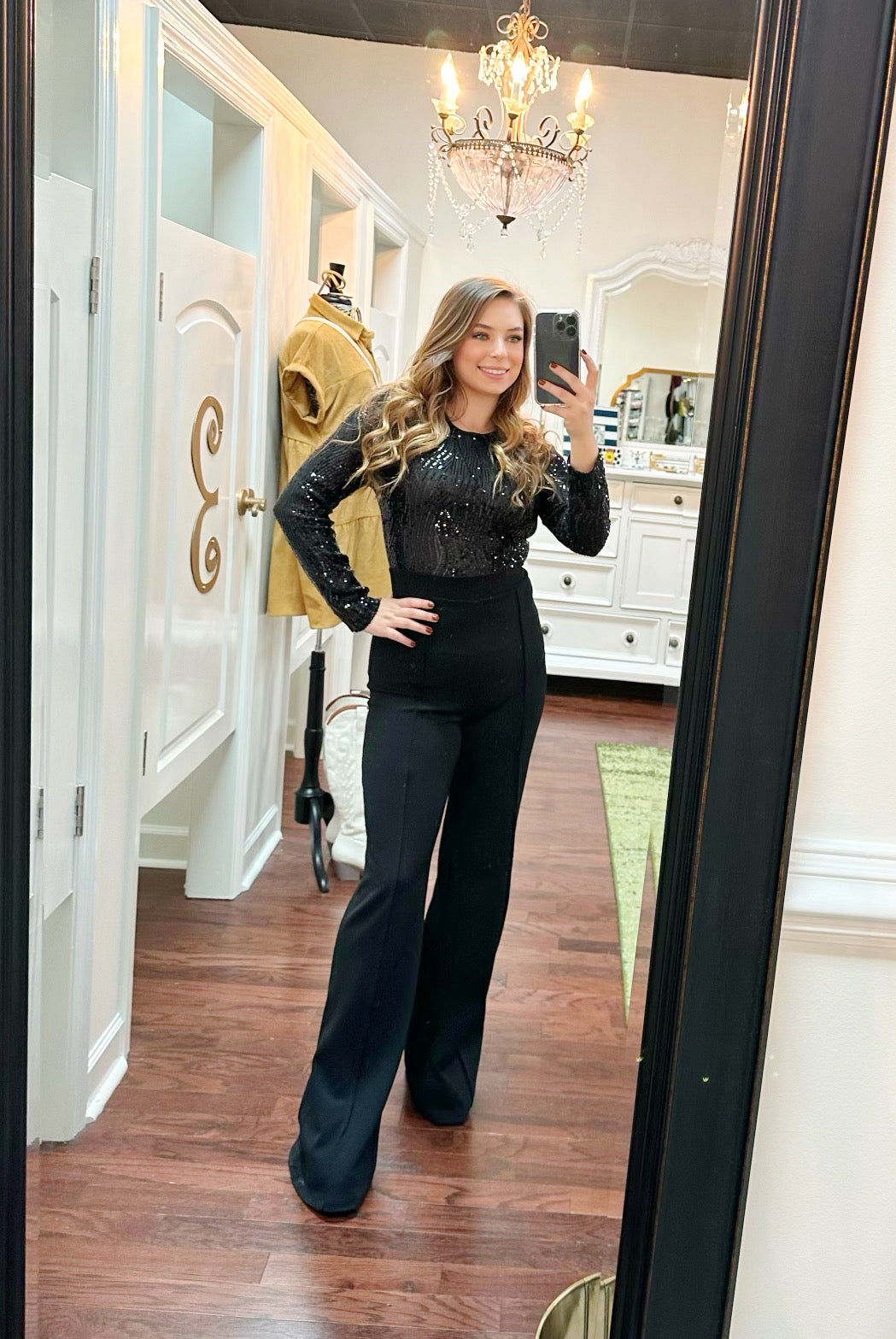 Round Neck Sequined Jumpsuit