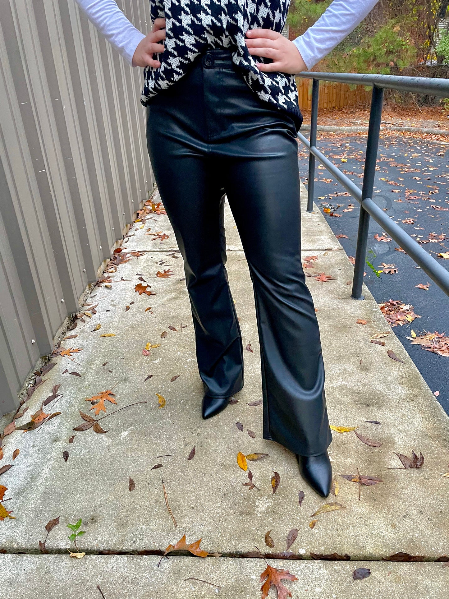 Faux Leather Bootcut Pants