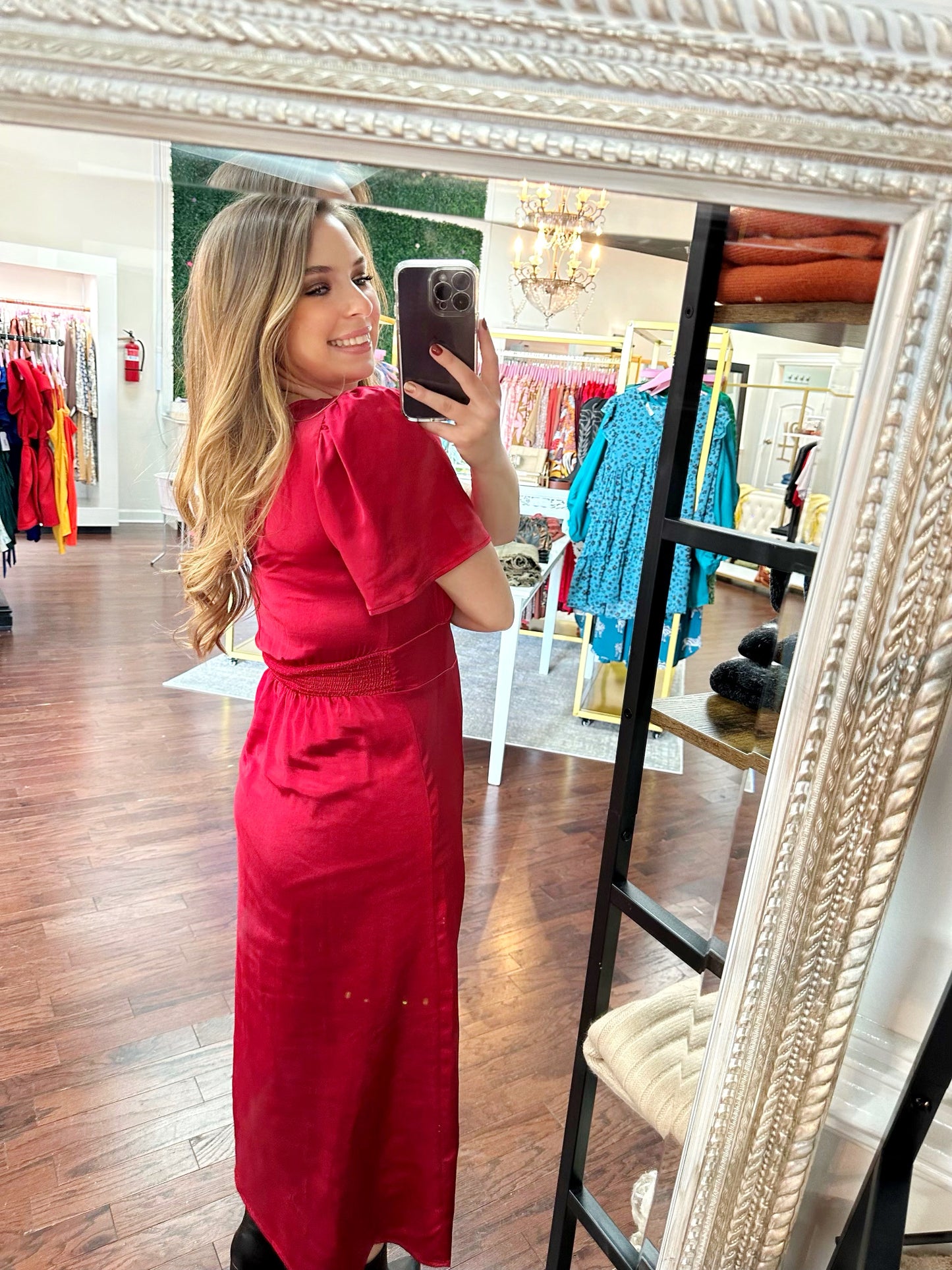 Spice Satin Midi Dress