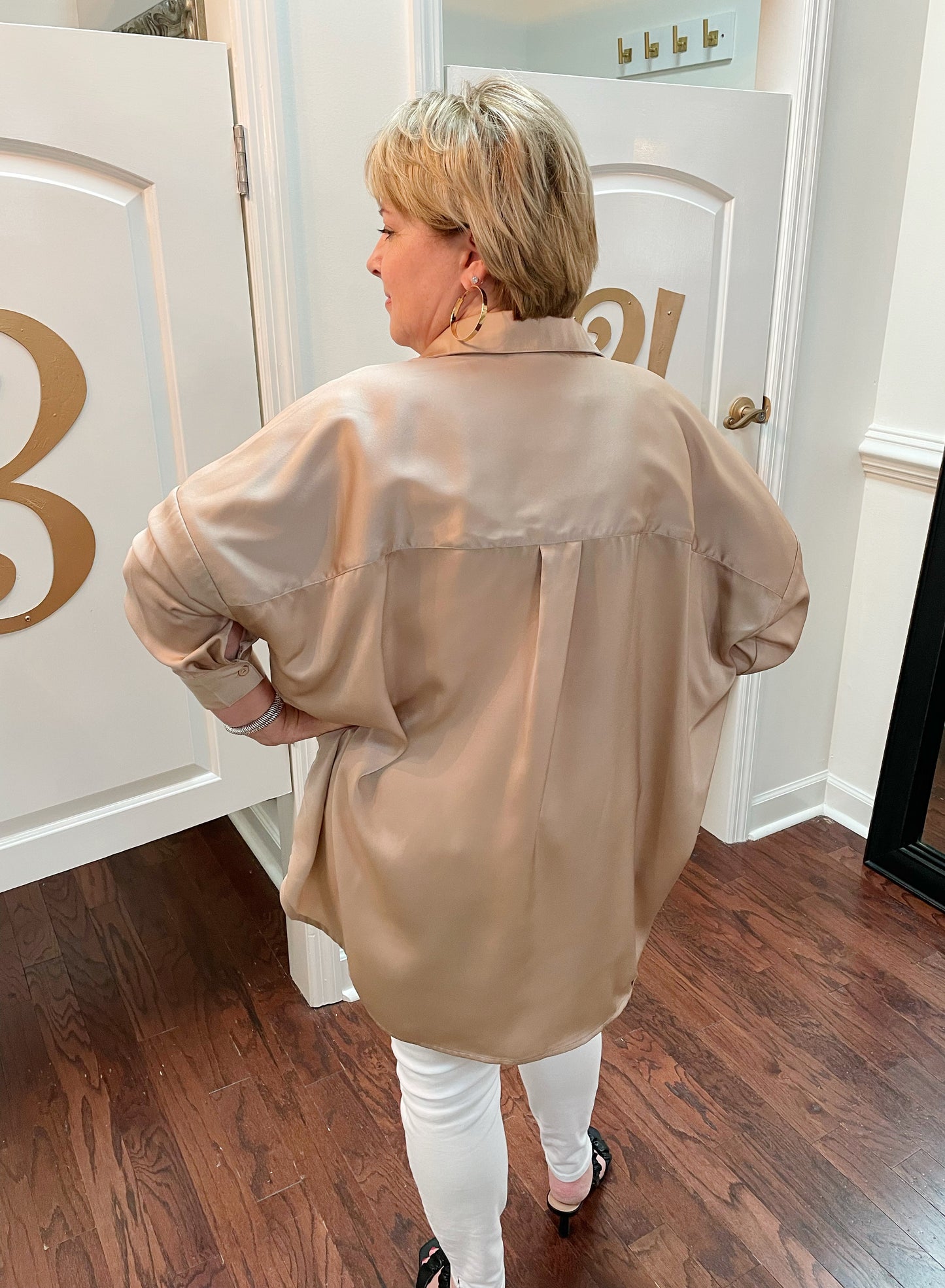 Tab Collar Blouse Top