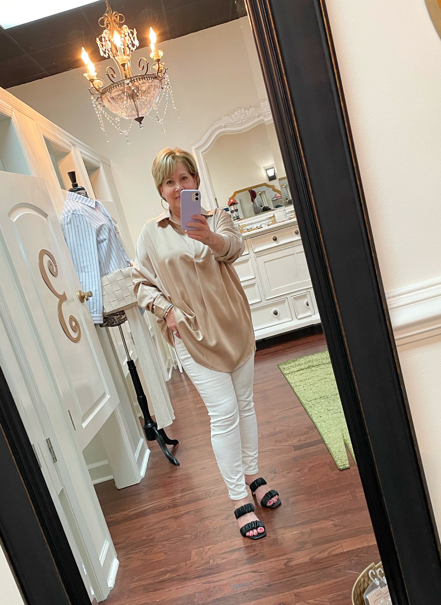 Tab Collar Blouse Top