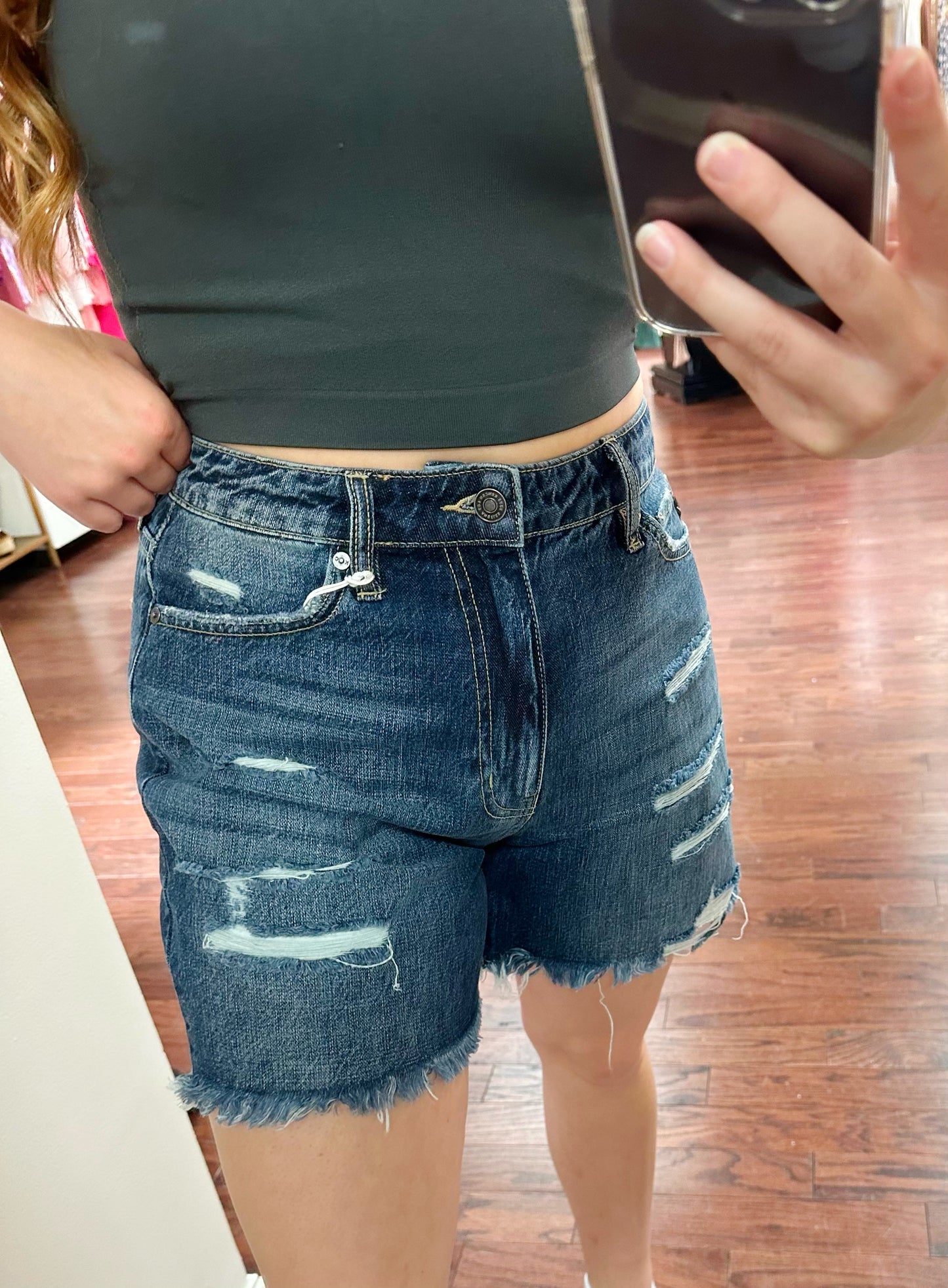 High Rise Girlfriend Shorts - KC8591ND