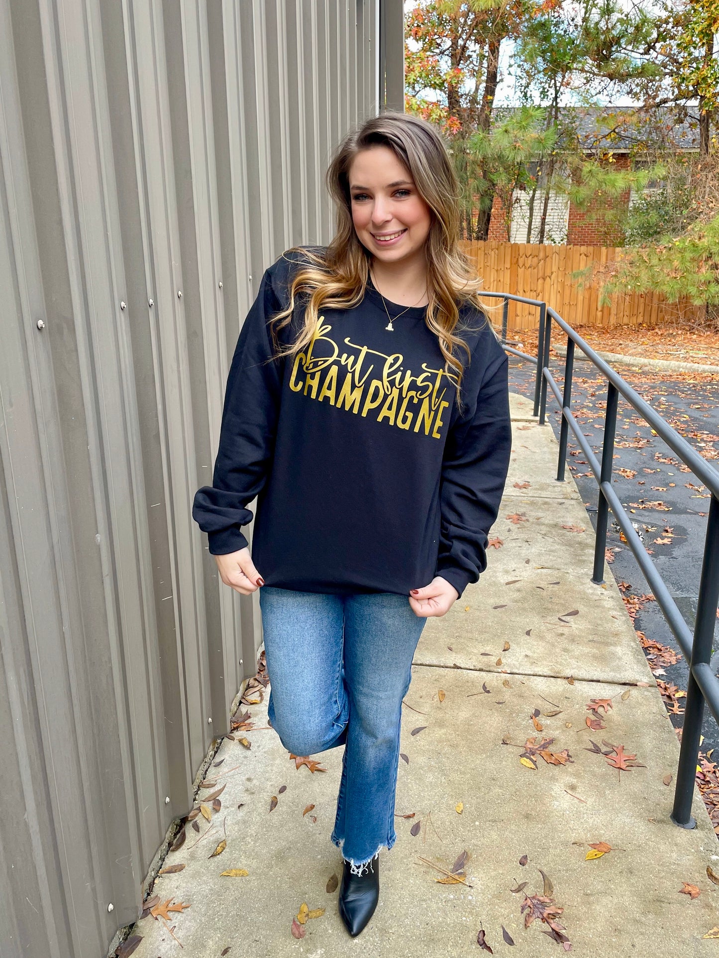 But First Champagne Sweatshirt