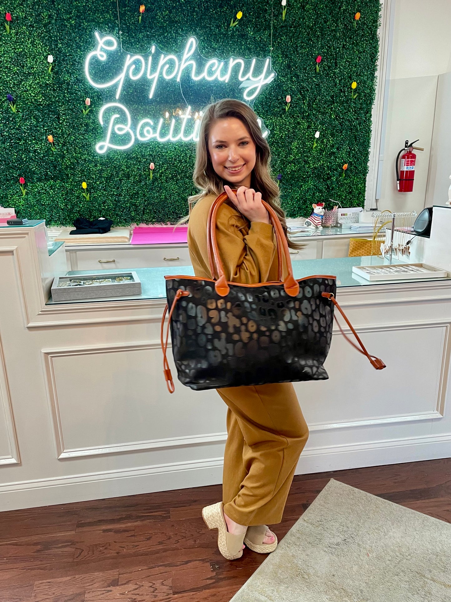 Black Leopard Weekender Bag