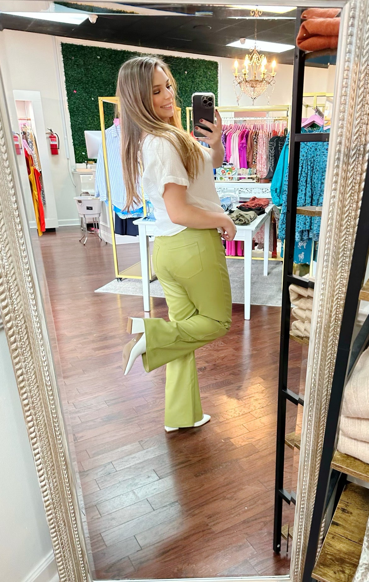 Faux Leather Bootcut Pants