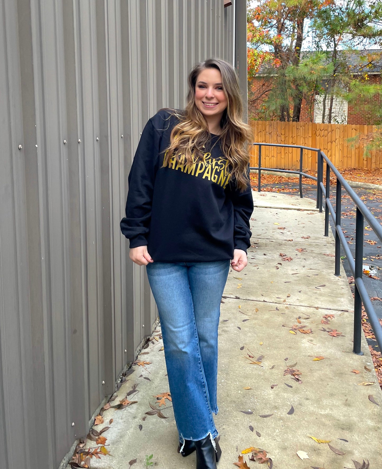 But First Champagne Sweatshirt