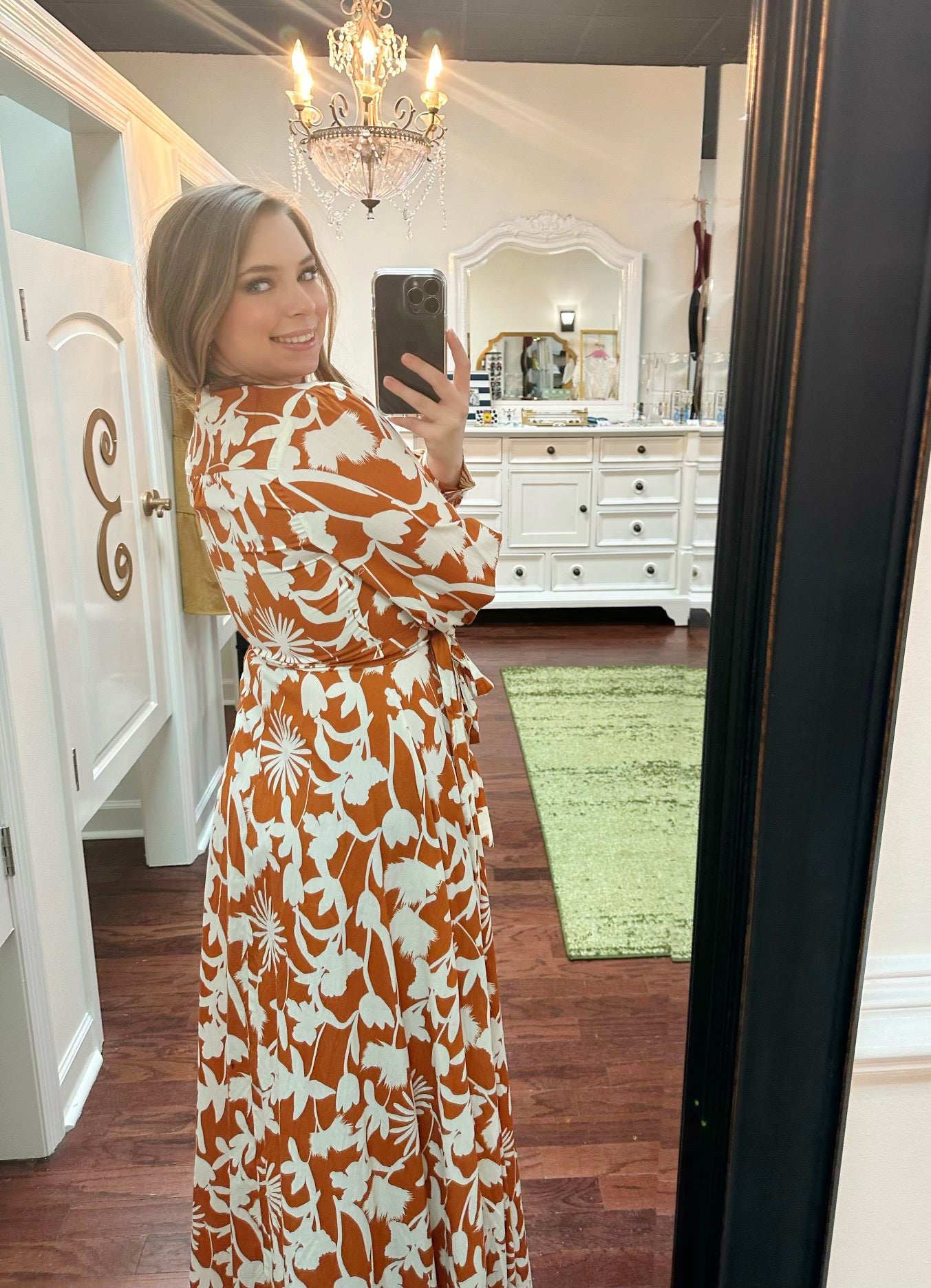 Long Sleeve Wrap Maxi Dress