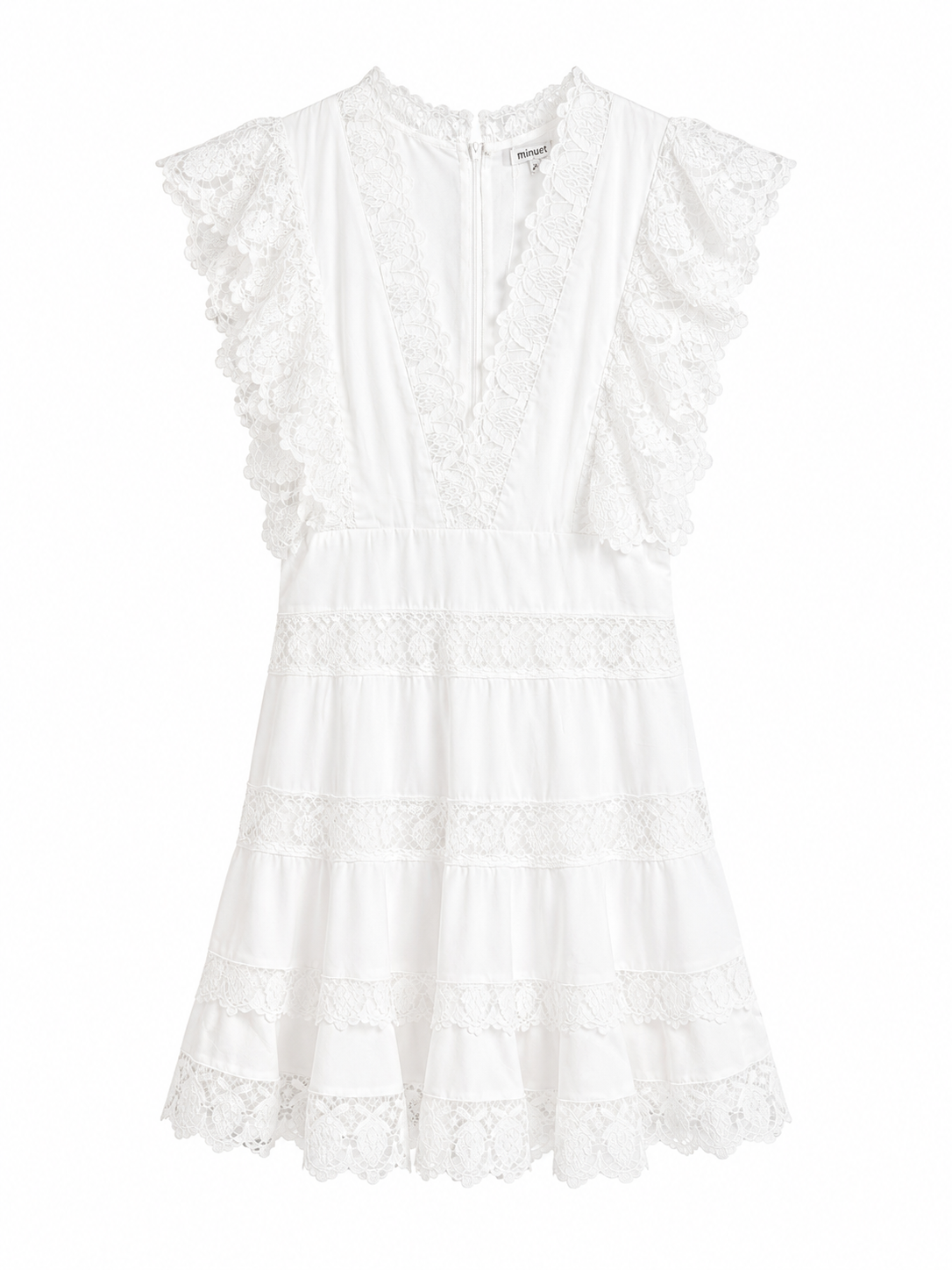 Embroidery Ruffle High Waist Mini Dress