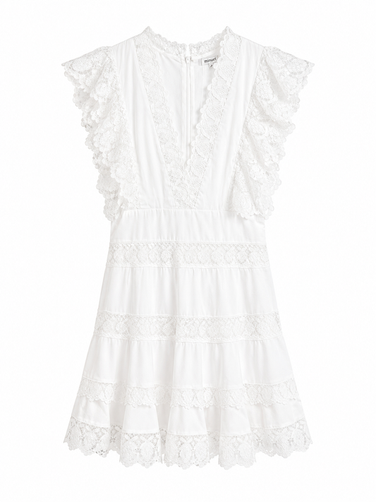 Embroidery Ruffle High Waist Mini Dress