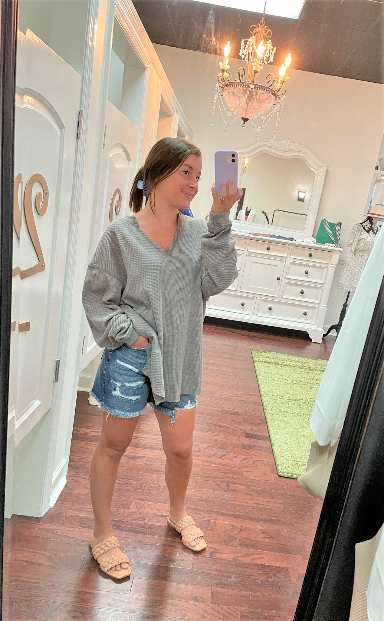 High Rise Girlfriend Shorts - KC8591ND