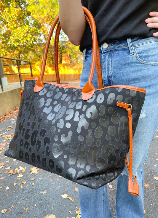 Black Leopard Weekender Bag
