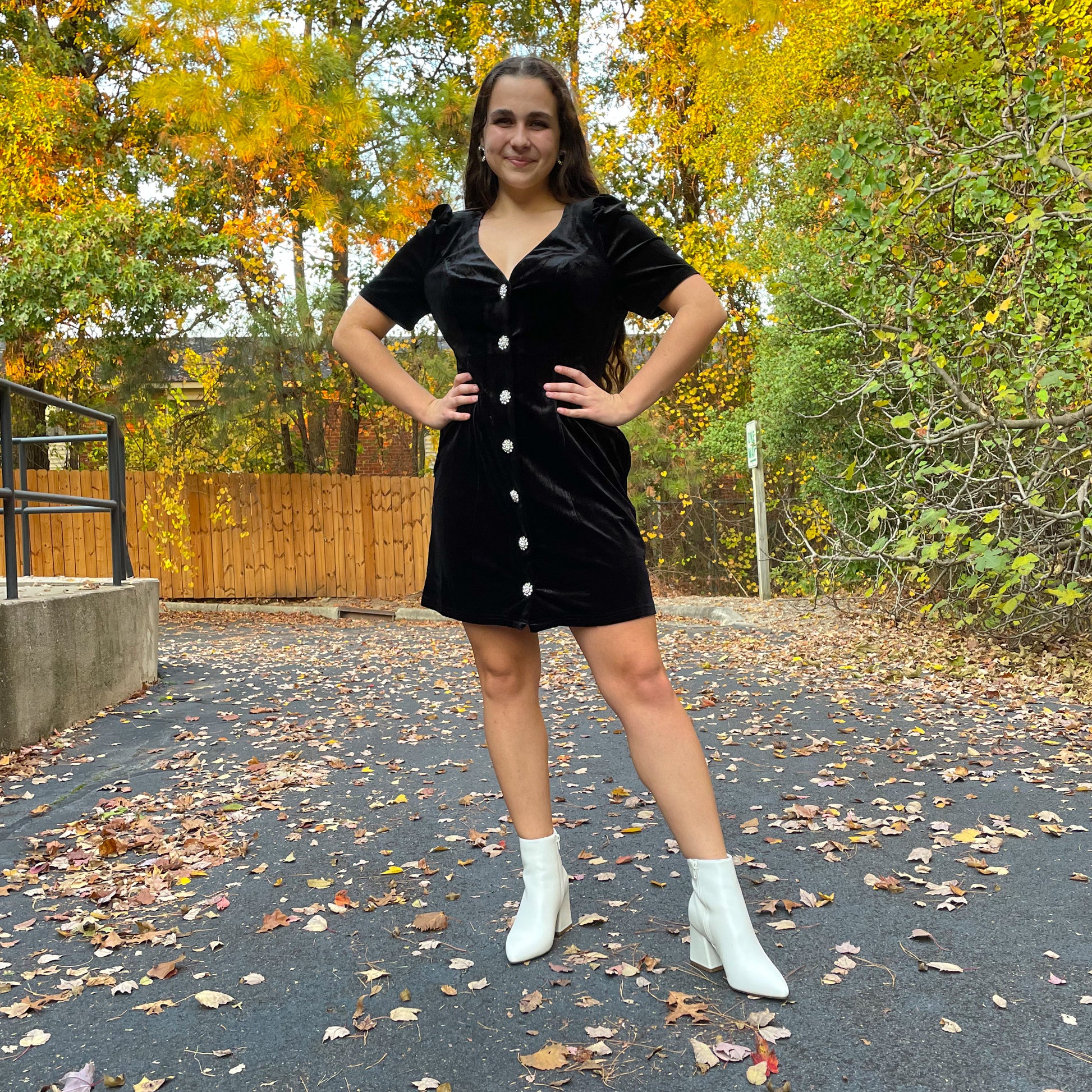 Jackson Velvet Button Mini Dress XLarge / Black Jackson Velvet Button Mini Dress XLarge / Black