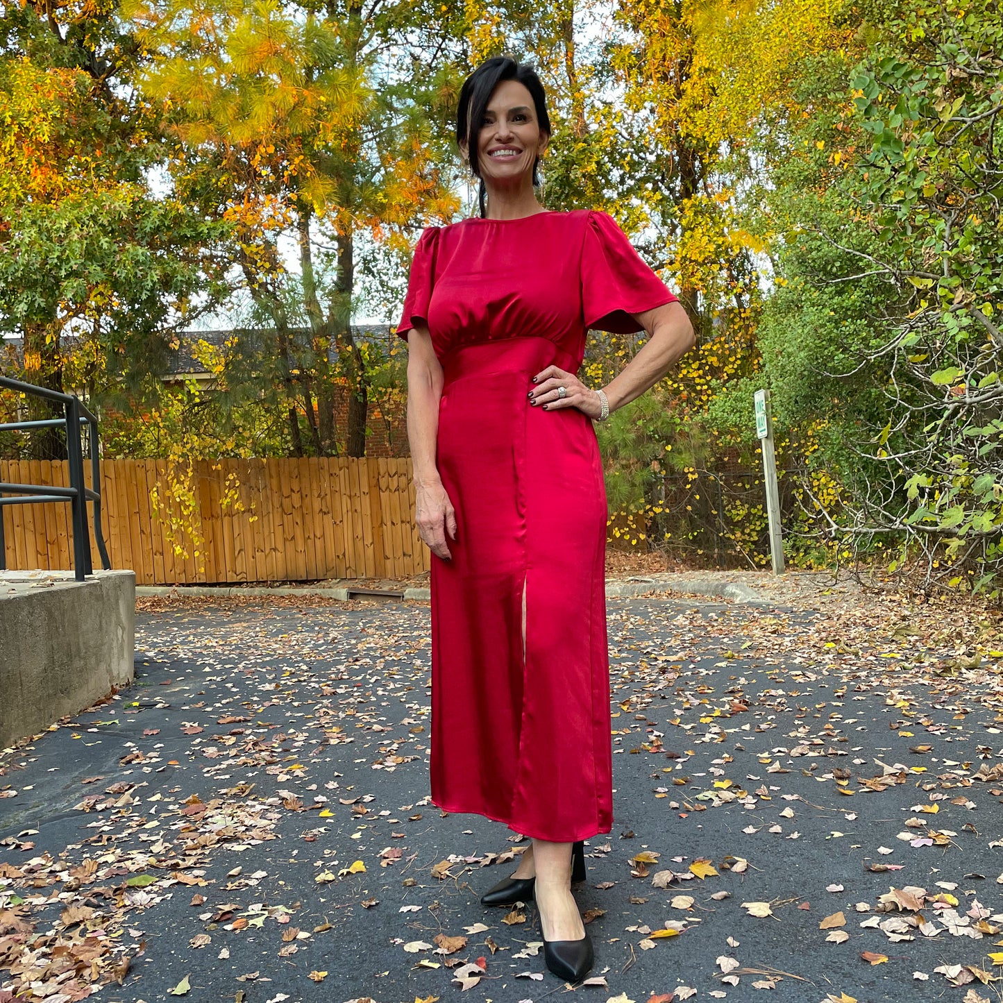 Spice Satin Midi Dress
