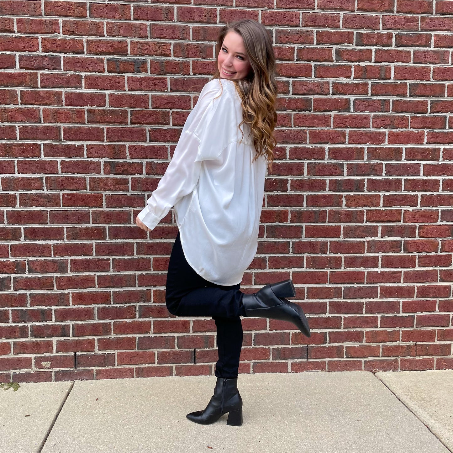 Tab Collar Blouse Top