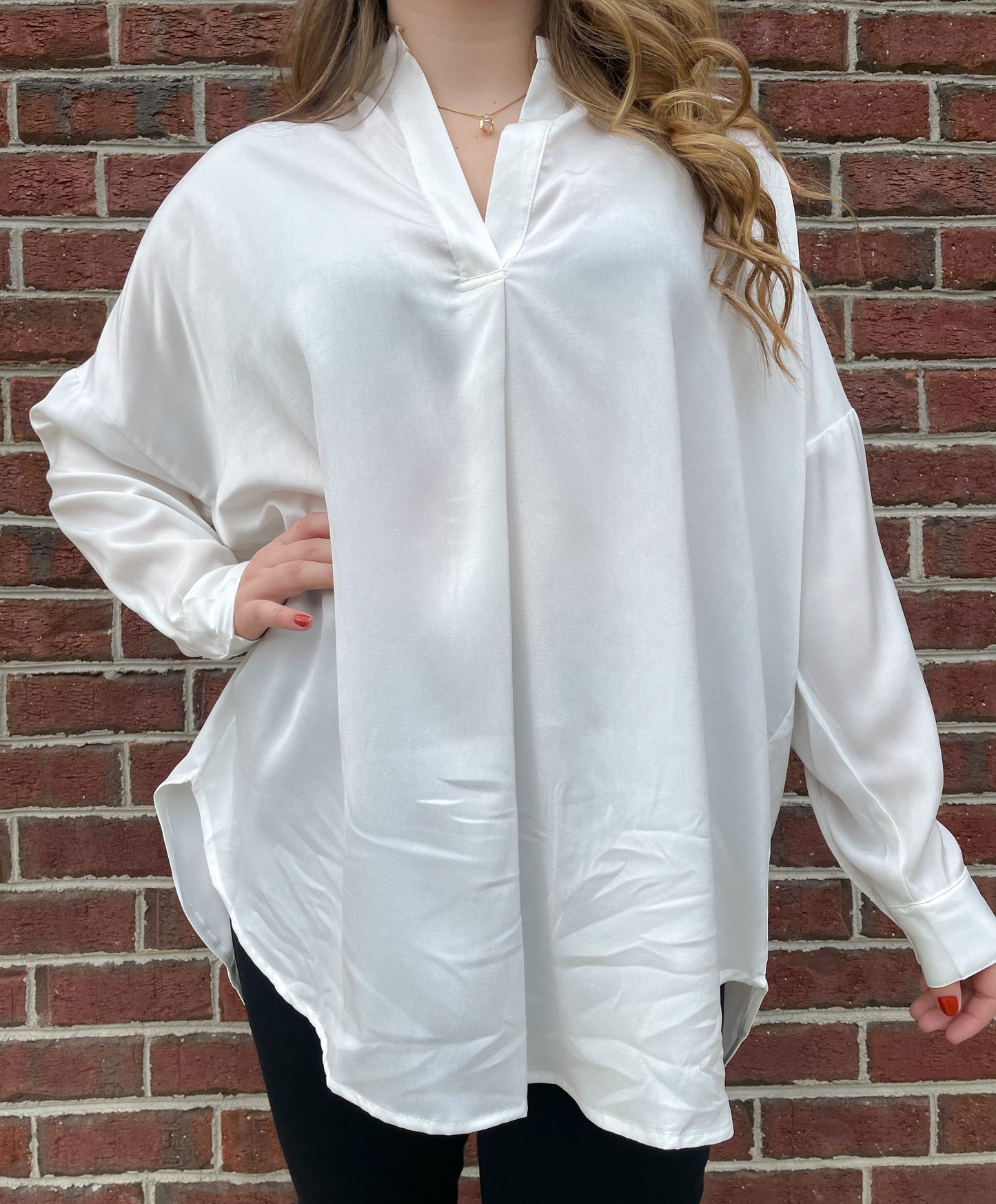 Tab Collar Blouse Top