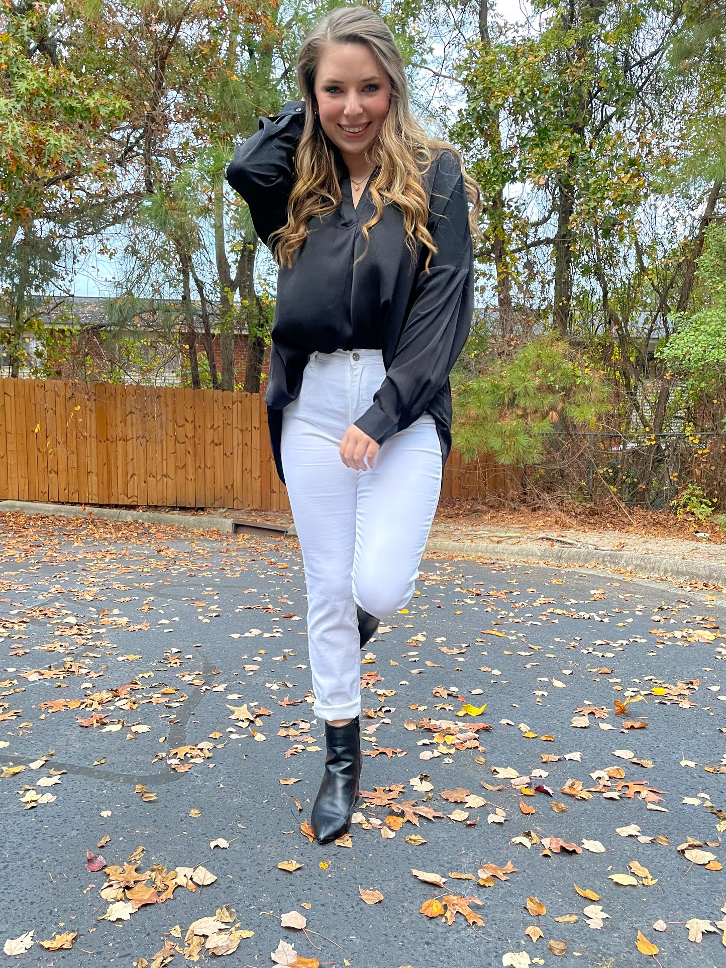 Tab Collar Blouse Top