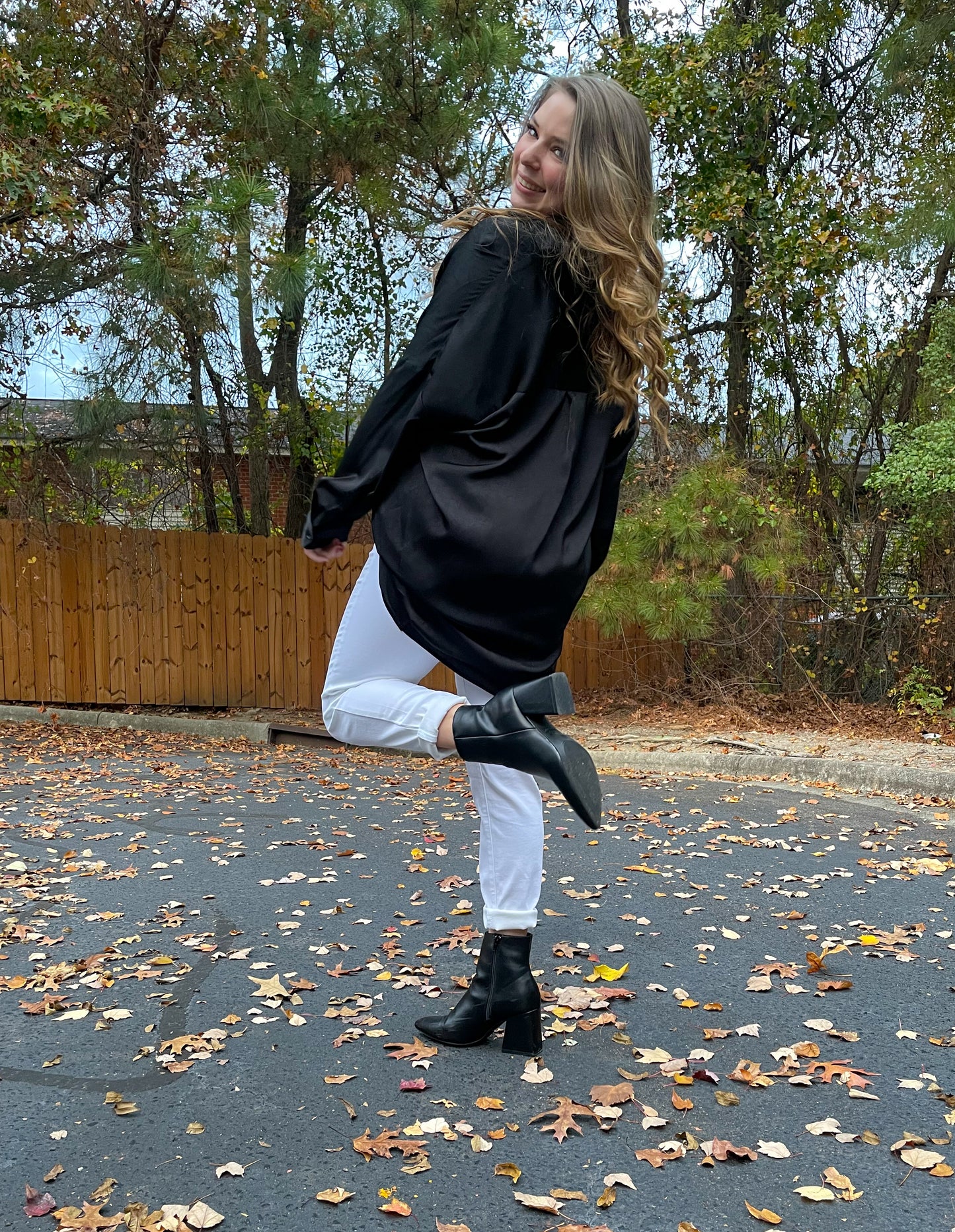 Tab Collar Blouse Top