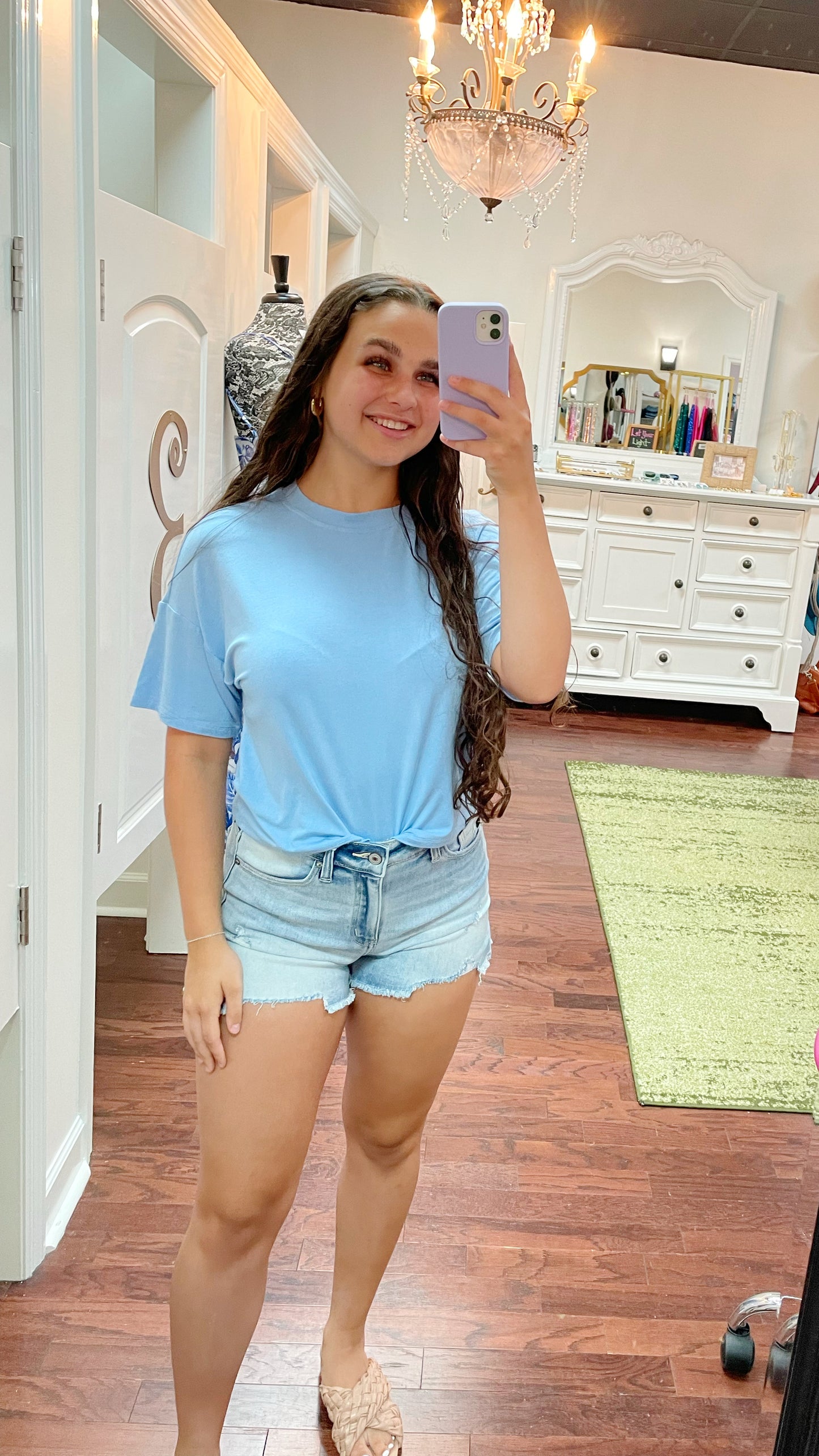 Everyday Cropped Jersey Knit Tee