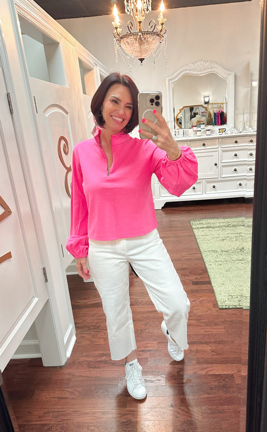 Deanna Half Zip Crop Top