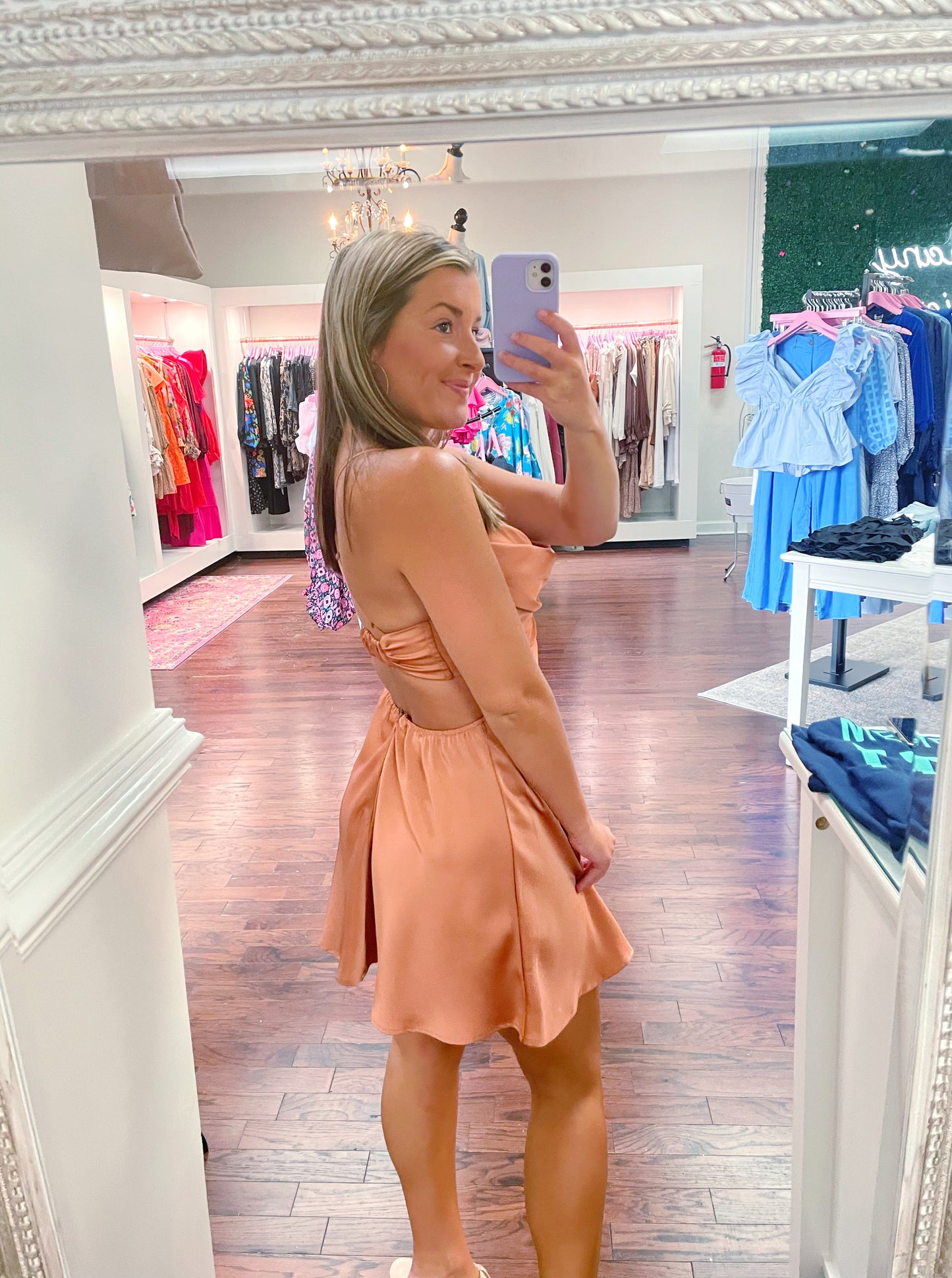 Front Cowl Neck Mini Dress