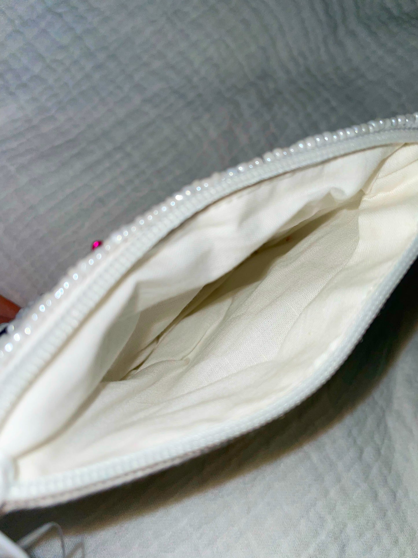 Flower Cow Print Beaded Coin Purse