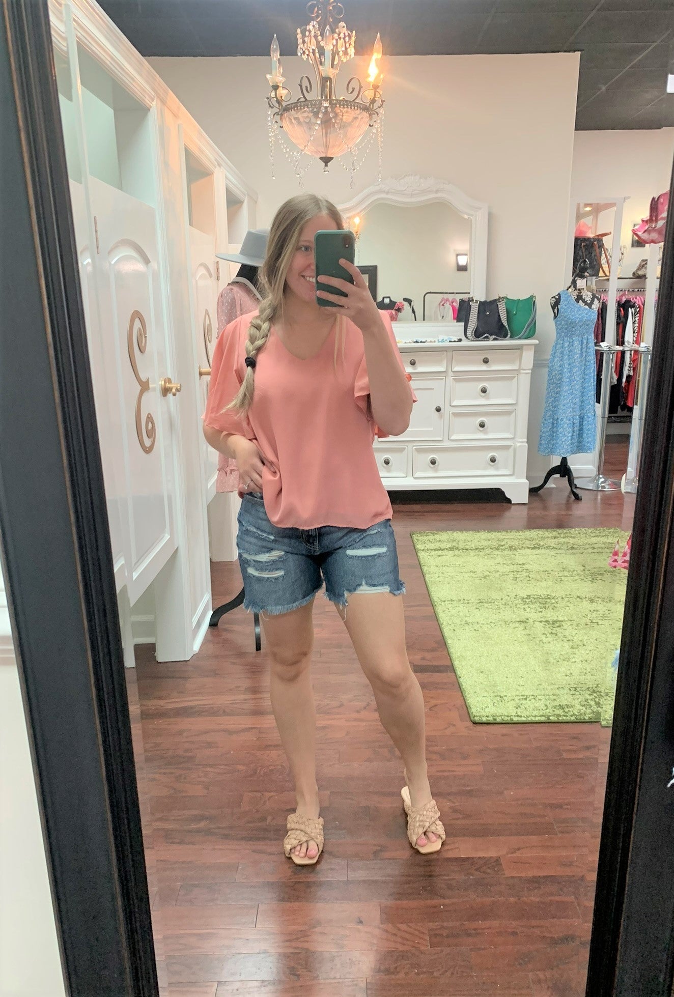 High Rise Girlfriend Shorts - KC8591ND