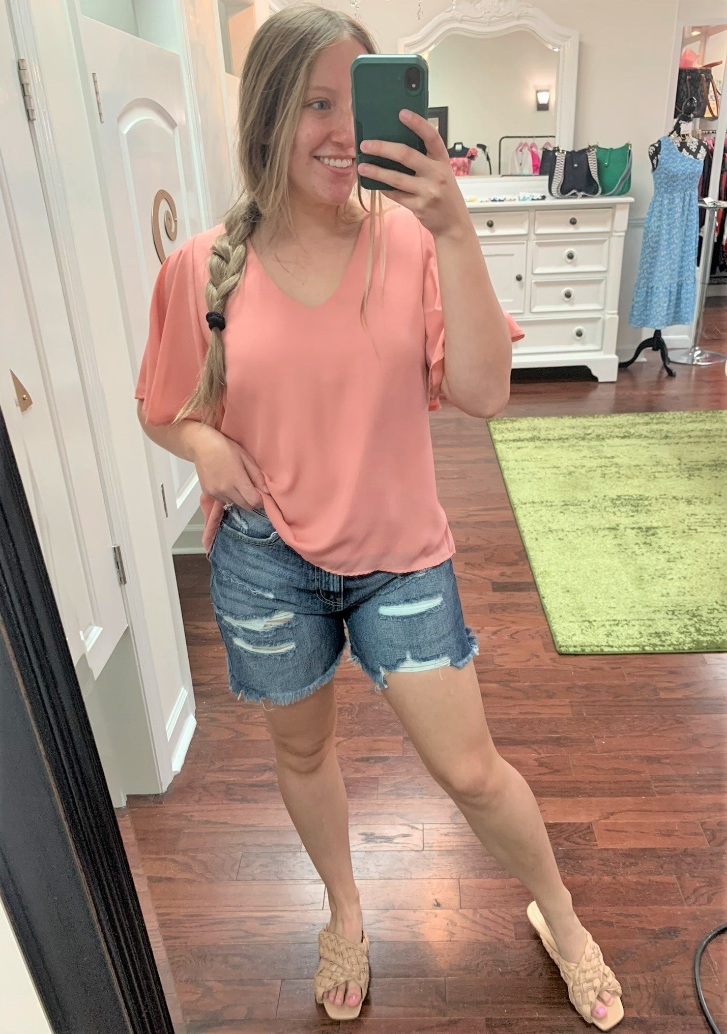 High Rise Girlfriend Shorts - KC8591ND