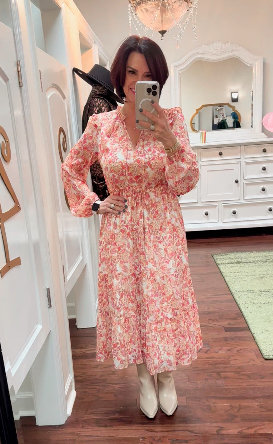 Mariella Vintage Floral Tiered Dress