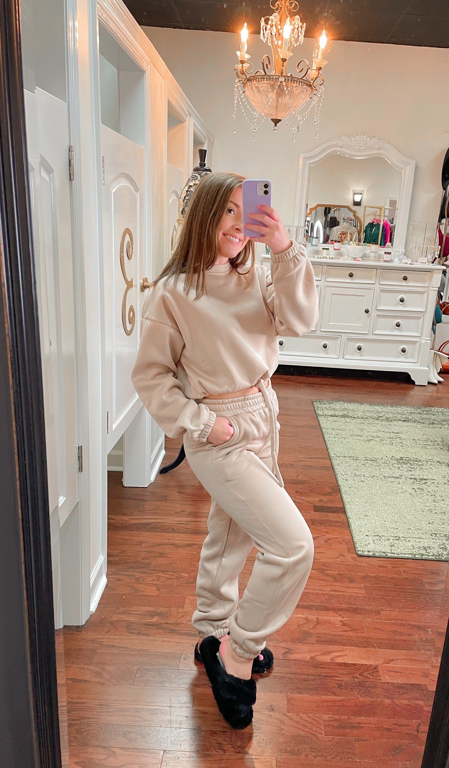 Cropped Pullover and Sweatpants Set