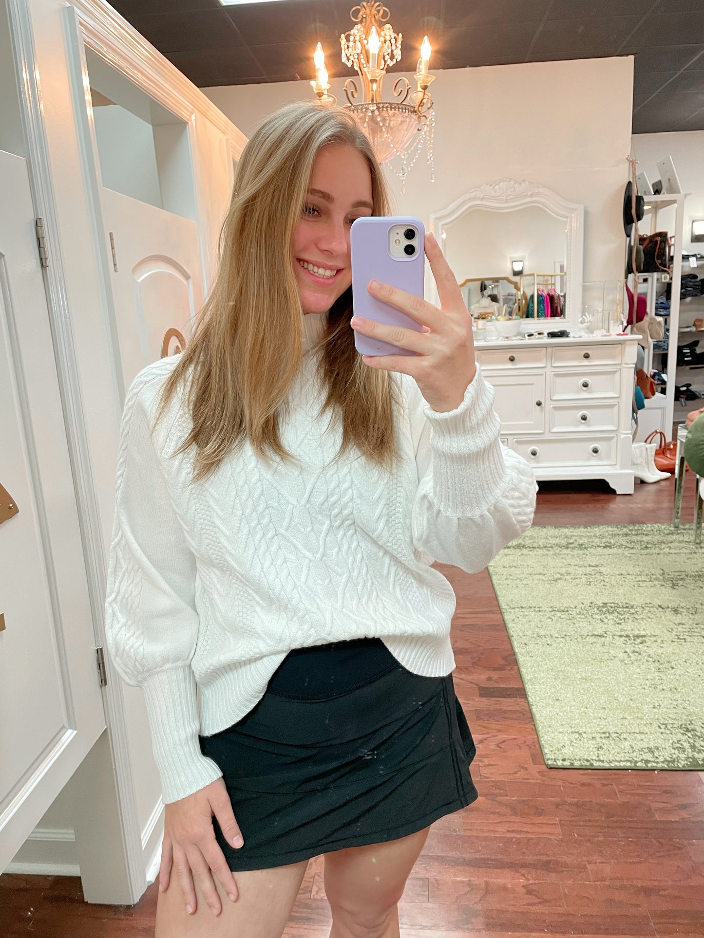 Crew Neck Solid Knit Sweater