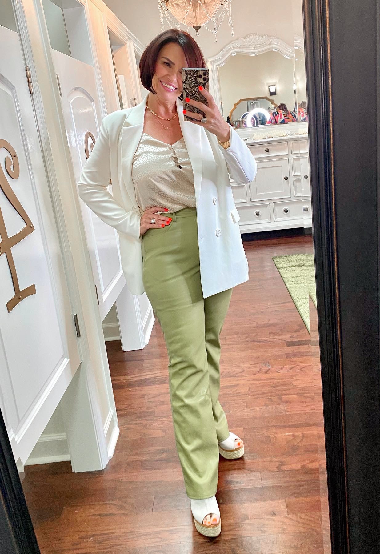 Faux Leather Bootcut Pants